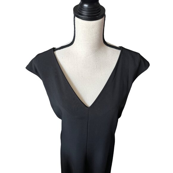 Elena Wang Black Dress NEW Sleeveless Tiny Cap Double V Lined Size XXL - Picture 2 of 7